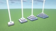 All four pyramid levels on top of which beacons can be placed (Image via Sportskeeda Gaming || Mojang Studios)